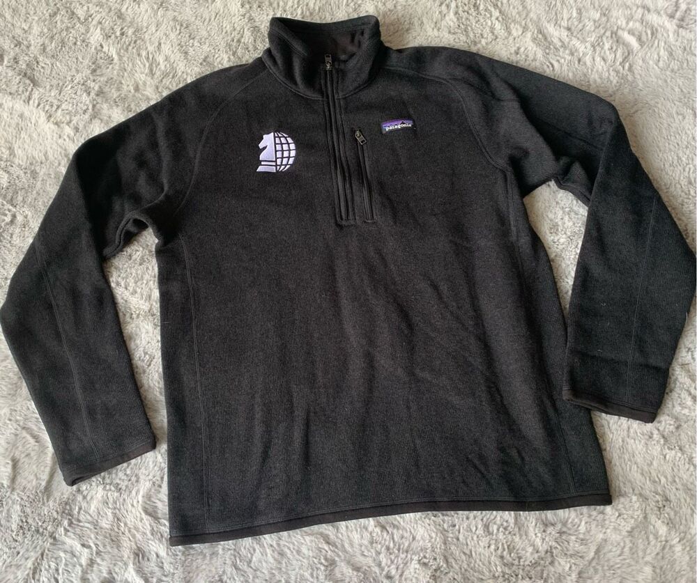 Patagonia Better Sweater 1/4 zip black Fleece Pullover Jacket Men’s M -LOGO